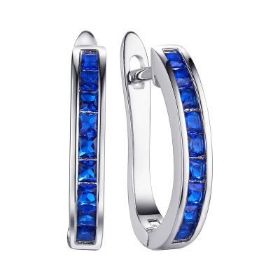 Серьги из серебра с шпинелью (Арт.sl-e1481-5-x-w-x-x-sb)