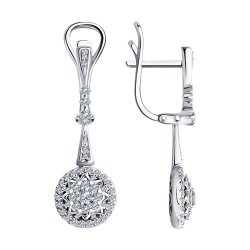 Серьги из белого золота с бриллиантами (Арт.1021740)