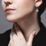 Серьги из белого золота с бриллиантами (Арт.1021740)