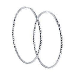 Серьги конго из серебра с алмазной гранью (Арт.94140017)
