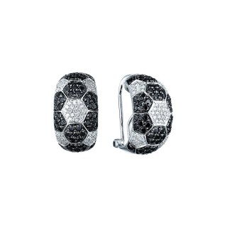 Серьги белое золото с бриллиантами «Black&White Glamour» Sokolov (арт.E42389A0F14WB001_DB_WG)