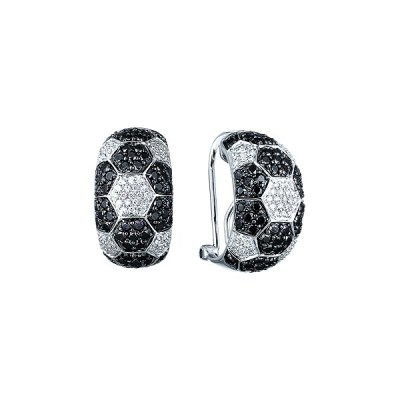 Серьги белое золото с бриллиантами «Black&White Glamour» Sokolov (арт.E42389A0F14WB001_DB_WG)