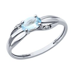 Кольцо из серебра с топазом и фианитами (Арт.94-310-00182-1)
