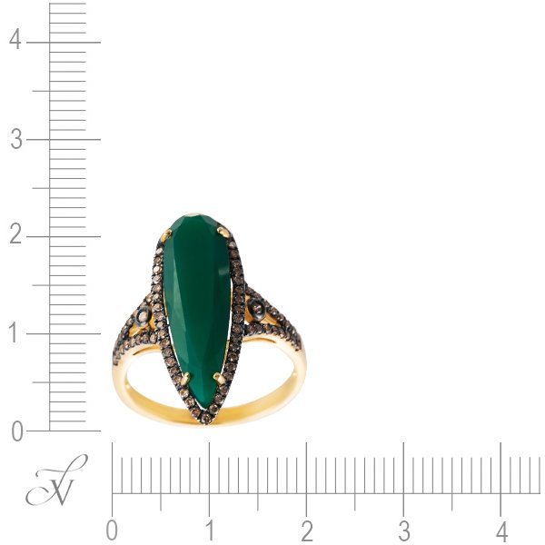 Кольцо из золота с агатом и бриллиантом (Арт.hf02170r-y-gab_dn_zag_yg)