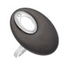 Кольцо с керамикой и куб. цирконием «Black Ceramic Wave» Fresh Jewelry (арт.01031)