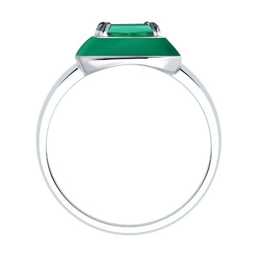 Кольцо из серебра с фианитом и эмалью (Арт.94014600)