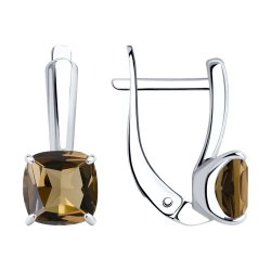 Серьги из серебра с раухтопазами (Арт.92021400)