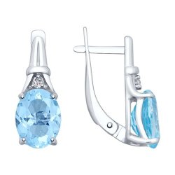 Серьги из серебра с топазами и фианитами (Арт.92022024)