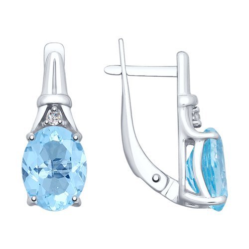 Серьги из серебра с топазами и фианитами (Арт.92022024)