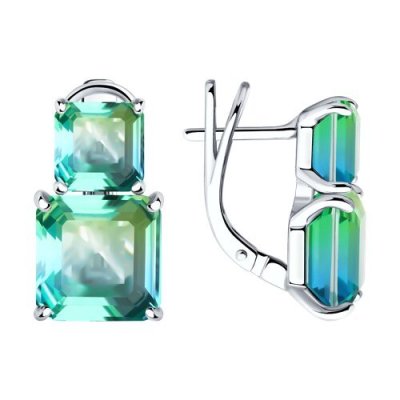 Серьги серебряные с ситаллами «Северное сияние» Sokolov (арт.92022947)