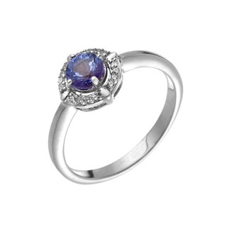 Кольцо с танзанитом и фианитами «Mystic Ocean» Fresh Jewelry (арт.SM-R01834-X-W-TN-X-W)