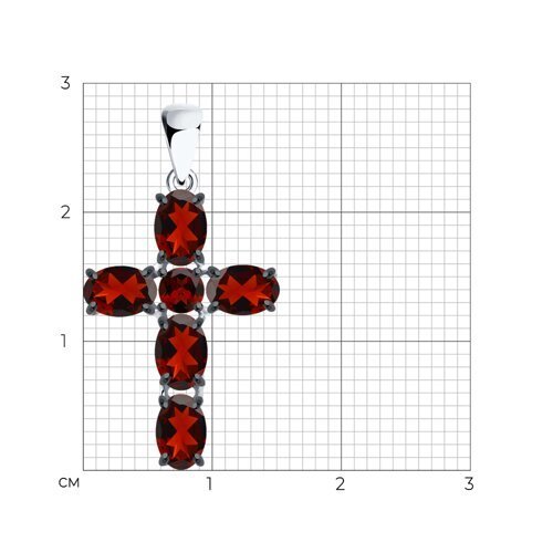 Подвеска из серебра с гранатами (Арт.92030746)