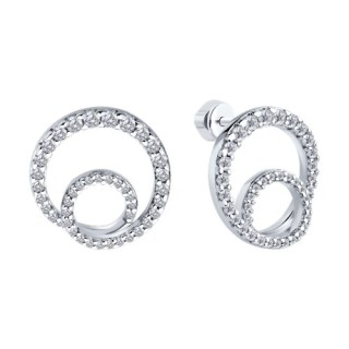 Серьги из серебра с фианитами «Спираль сияния» SOKOLOV (арт.94026885)