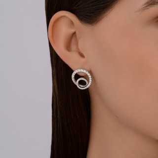Серьги из серебра с фианитами «Спираль сияния» SOKOLOV (арт.94026885)