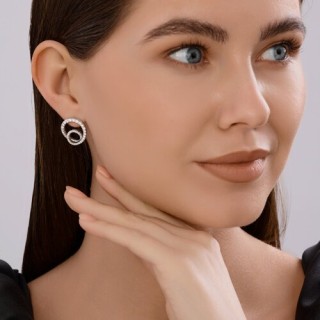 Серьги из серебра с фианитами «Спираль сияния» SOKOLOV (арт.94026885)