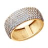 Кольцо из золочёного серебра с фианитами (Арт.93-110-01764-1)