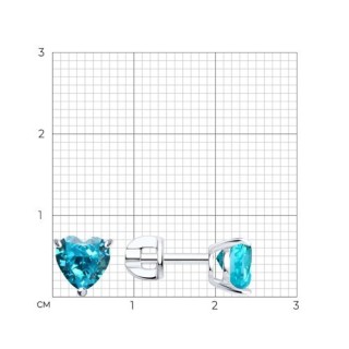 Серьги из серебра с фианитом «Морское Сердце» Соколов (арт.94027318)
