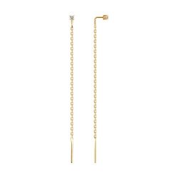 Серьги из золочёного серебра с фианитами (Арт.93022417)