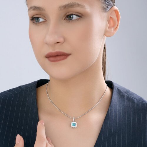 Подвеска из серебра с фианитами (Арт.94033321)