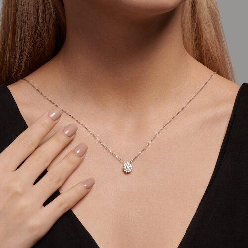 Колье из белого золота с бриллиантами (Арт.1070328-3)