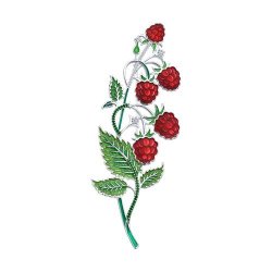 Брошь из серебра с фианитами и эмалью (Арт.94049010)