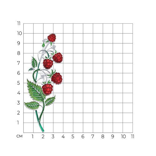 Брошь из серебра с фианитами и эмалью (Арт.94049010)