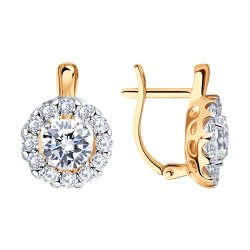 Серьги из золочёного серебра с фианитами (Арт.93022272)