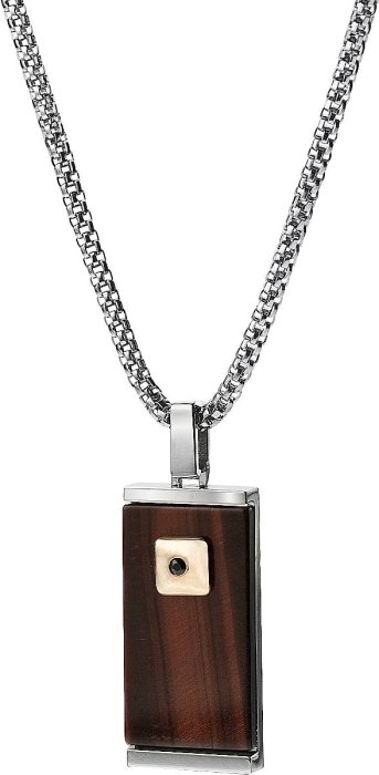 Кулон из стали с сталью и тигровым глазом (Арт.ugl_350)