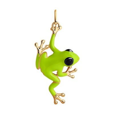 Подвеска из золочёного серебра с эмалью (Арт.93030380)