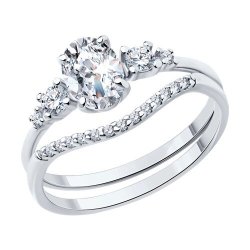 Кольцо из серебра с фианитами (Арт.94013856)