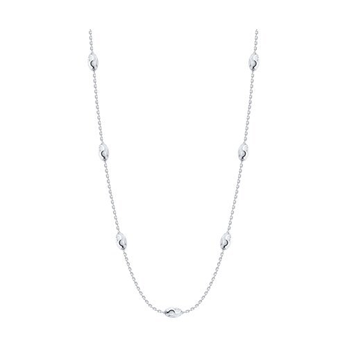 Цепь из серебра с родиевым покрытием «Перламутровый Лайн» Соколов (арт.9407)