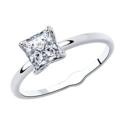 Кольцо из серебра с фианитом (Арт.94-110-01643-1)