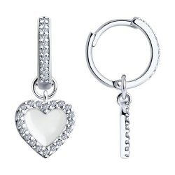 Серьги из серебра с фианитами и эмалью (Арт.94026487)