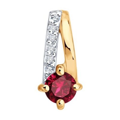 Подвеска из золота с бриллиантами и рубином (Арт.51-230-01067-2)