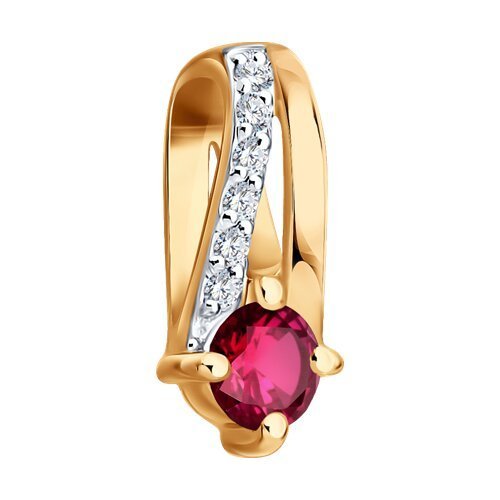 Подвеска из золота с бриллиантами и рубином (Арт.51-230-01067-2)