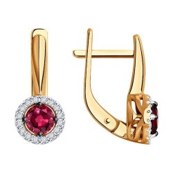 Серьги из золота с бриллиантами и рубинами (Арт.51-220-01772-3)
