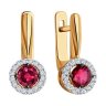 Серьги из золота с бриллиантами и рубинами (Арт.51-220-01772-3)