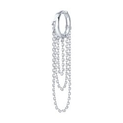 Серьга одиночная из серебра (Арт.94170252)