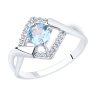 Кольцо из серебра с топазом и фианитами (Арт.94-310-00380-1)