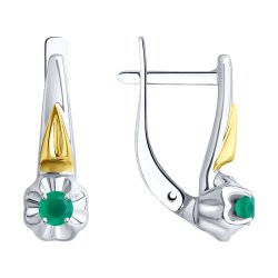 Серьги из золочёного серебра с агатами (Арт.94-320-00976-2)