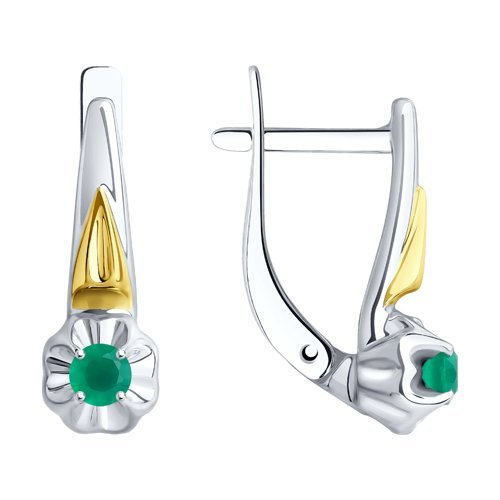 Серьги из золочёного серебра с агатами (Арт.94-320-00976-2)