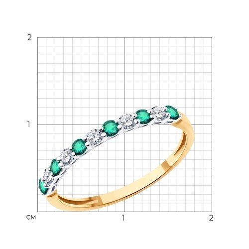 Кольцо из золота с бриллиантами и изумрудами (Арт.51-210-02325-2)