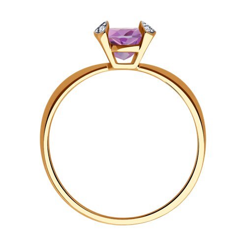 Кольцо золотое с аметистом и фианитами «Сиреневая Элегия» SOKOLOV (арт.51-310-01968-4)