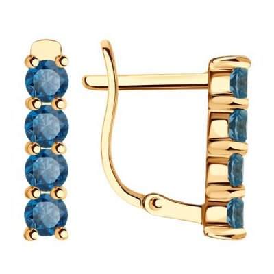 Серьги золотые пробы 585 с топазом (Арт.51-320-01632-2)