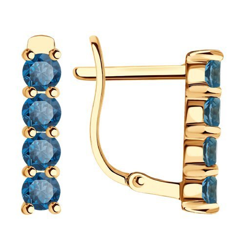 Серьги золотые пробы 585 с топазом (Арт.51-320-01632-2)