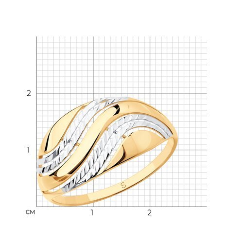 Кольцо из золота с алмазной гранью (Арт.017100)