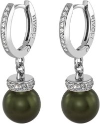 Серьги из серебра с жемчугом и кристаллом swarovski (Арт.abs-4-10-34-s)