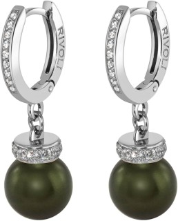 Серьги серебряные с жемчугом и куб. цирконием «Pearl Kiss 34S» Rivoli (арт.ABS-4-10-34-S)