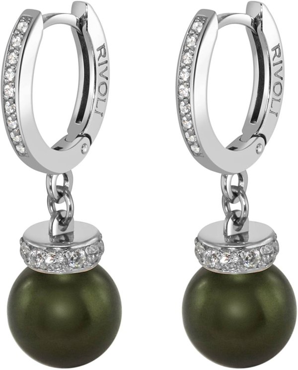 Серьги из серебра с жемчугом и кристаллом swarovski (Арт.abs-4-10-34-s)