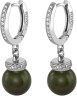 Серьги серебряные с жемчугом и куб. цирконием «Pearl Kiss 34S» Rivoli (арт.ABS-4-10-34-S)